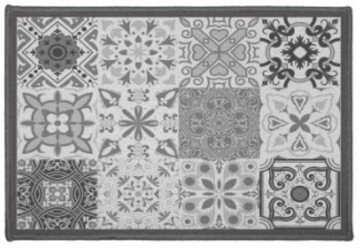 Deurmat grijs met patroon